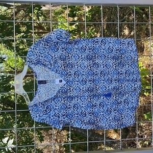 NWT GAP ikat print blue cotton boho shirt XL